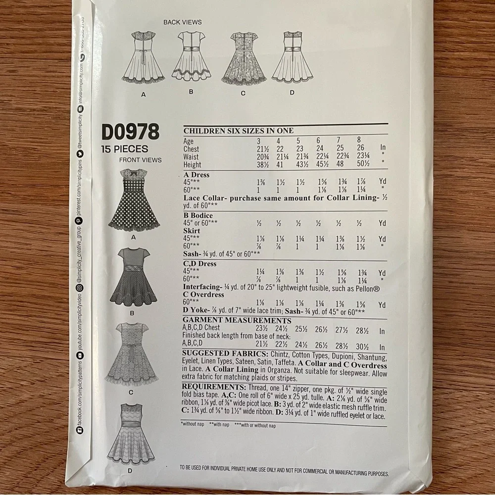 🔴 Girls Dress Sewing Pattern - Picture 2 of 3
